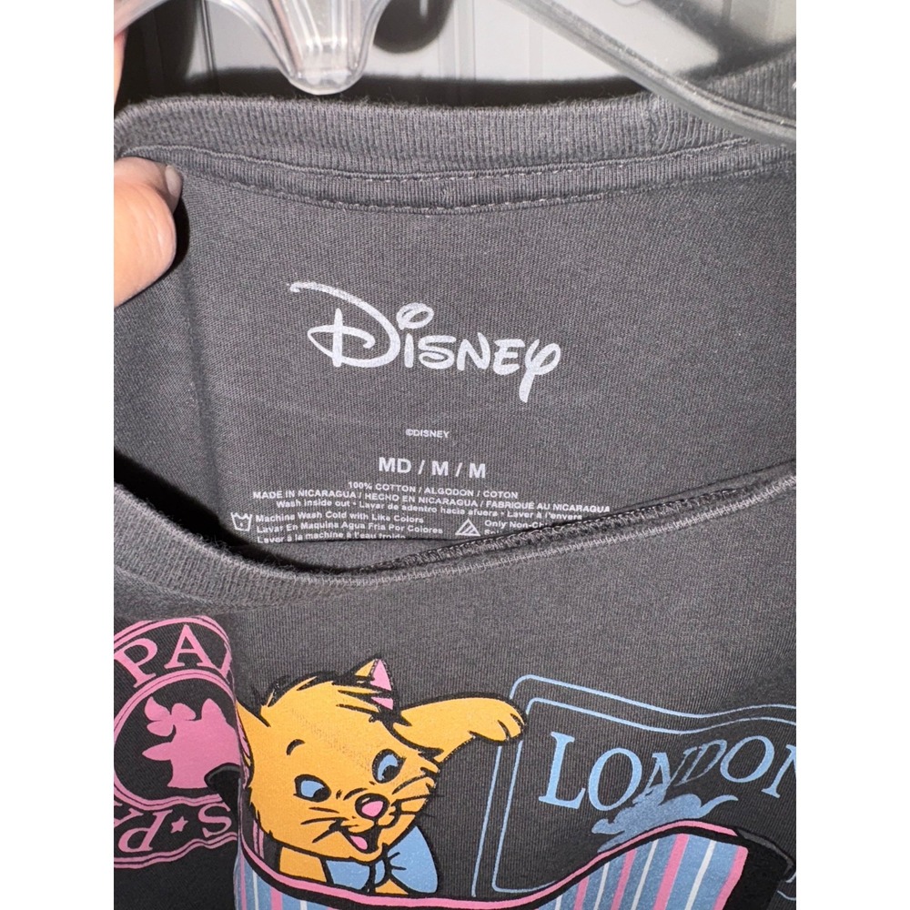 Disney "Paris London" Puppy & Kitten Graphic T-Shirt – 100% Cotton – Size M - Picture 3 of 3